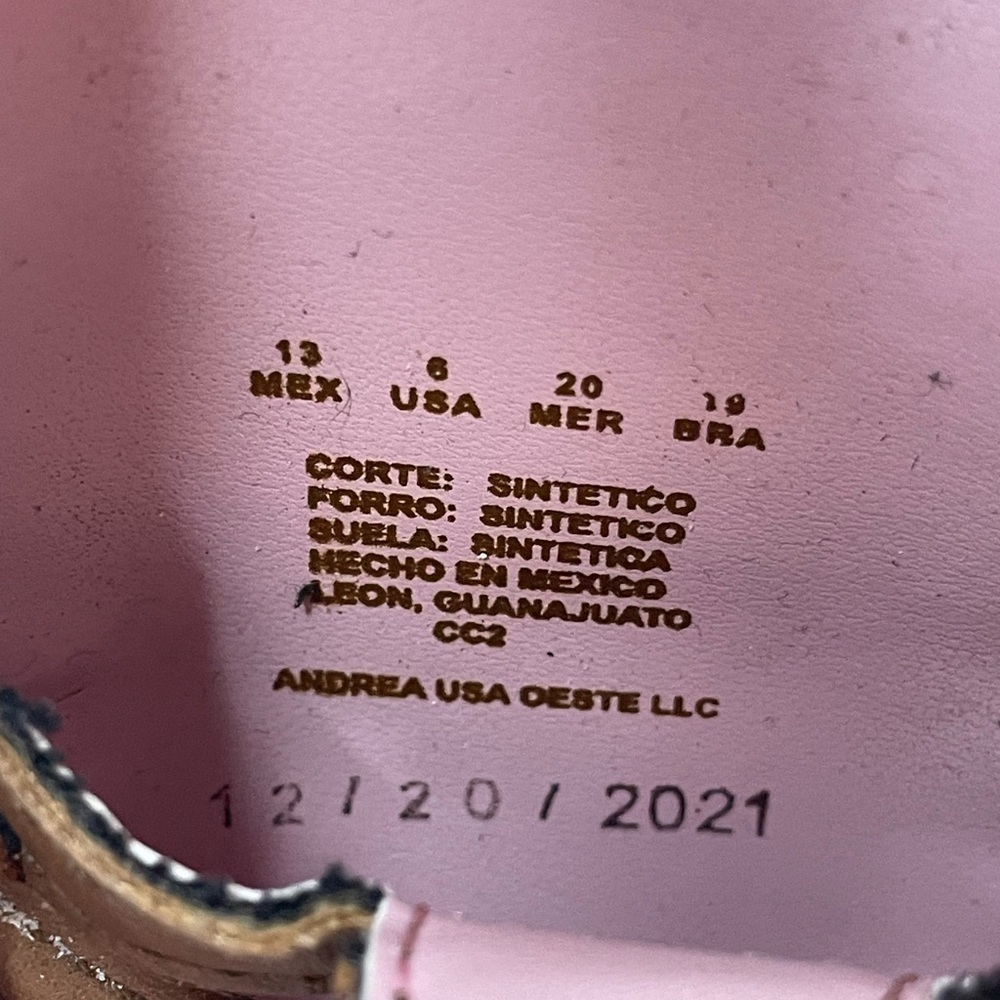 ANDREA FENZI Baby girl Mary Jane style Brown Shoes with Pink Details size 6 - Picture 2 of 5